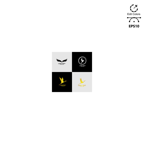 抽象鸟类标志设计图片下载