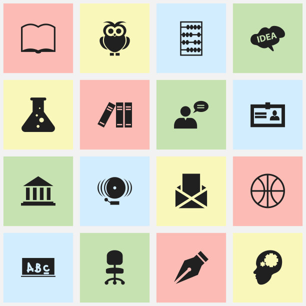 一组16可编辑的毕业图标包括图片下载