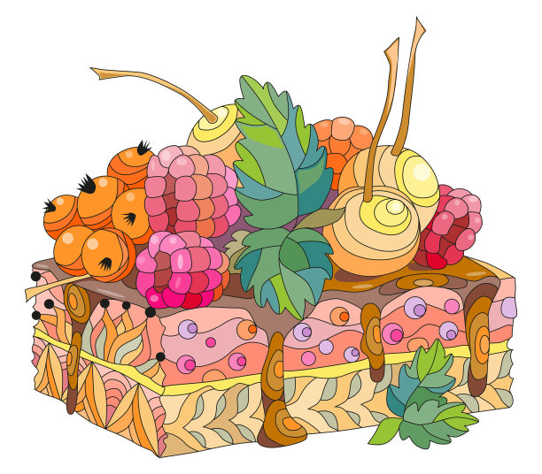 带有抽象装饰的块蛋糕图片下载