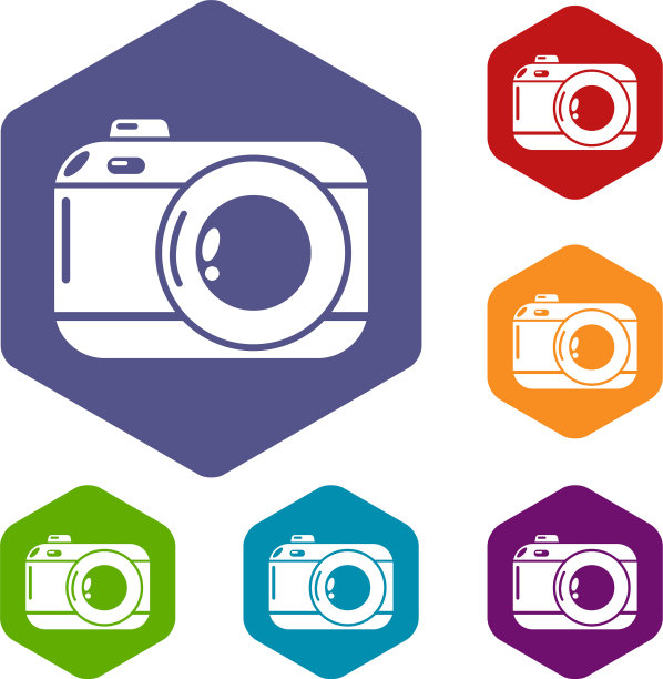 照片相机图标简单的黑色风格图片下载