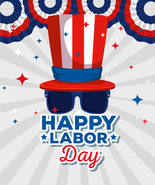 美国帽子，太阳镜和星星装饰图片下载