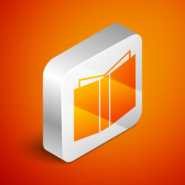 等距打开书图标孤立在橙色图片下载