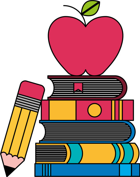 教科书苹果铅笔图片下载