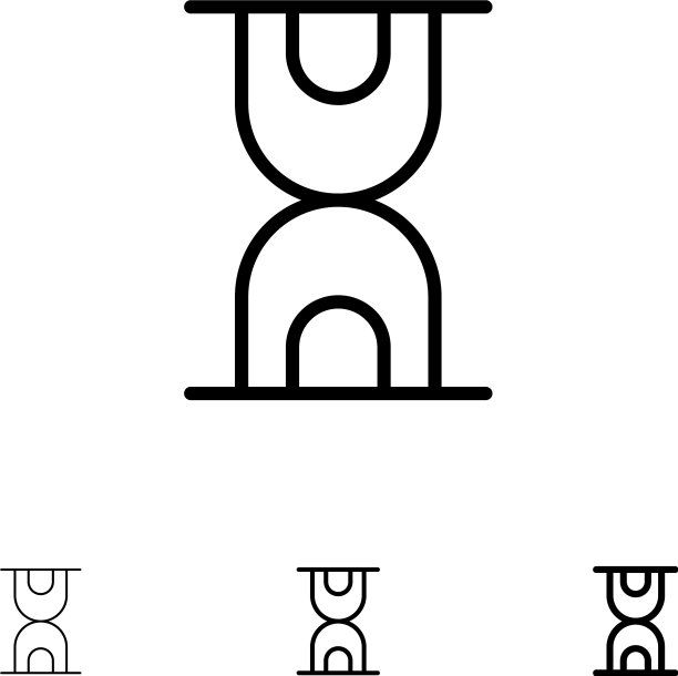 玻璃小时加载粗细黑线图标图片下载