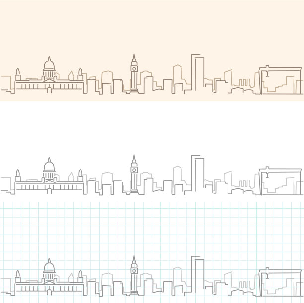 贝尔法斯特手绘轮廓线图片下载