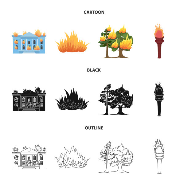 火和火焰标志集图片下载