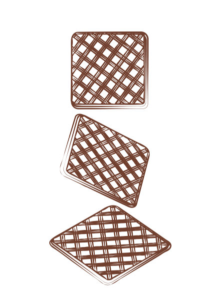 棕色甜华夫饼轮廓切片图片下载