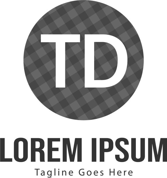 具有现代框架的字母TD标志模板图片下载