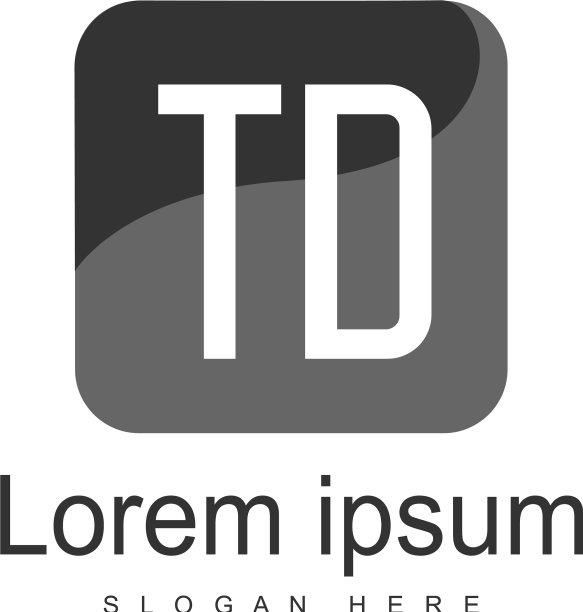 具有现代框架的字母TD标志模板图片下载