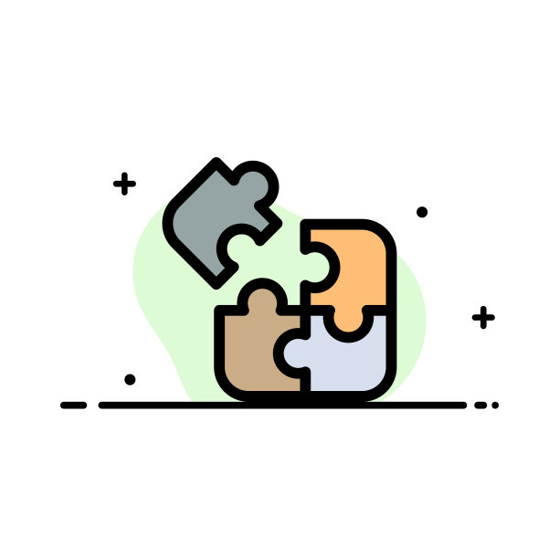 拼图拼图科学解决业务直线图片下载