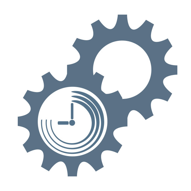 生产力图标与时钟和齿轮库存图片下载