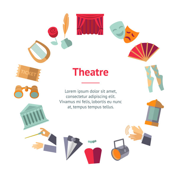 卡通剧场表演表演横幅卡图片下载