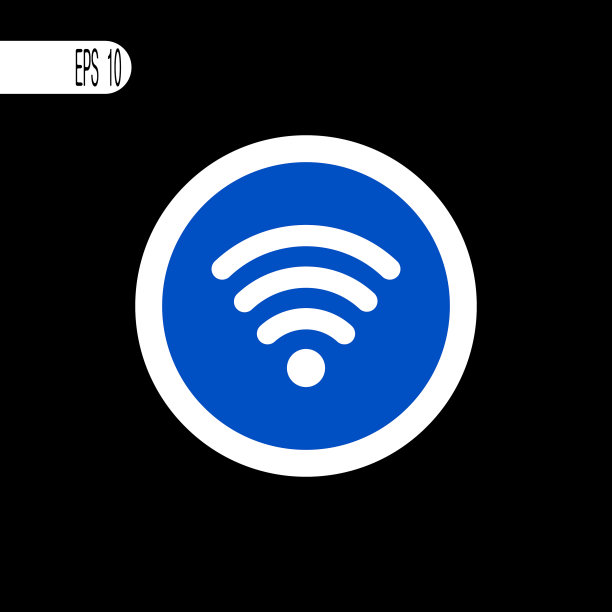 圆形细白线WiFi标志图标图片下载