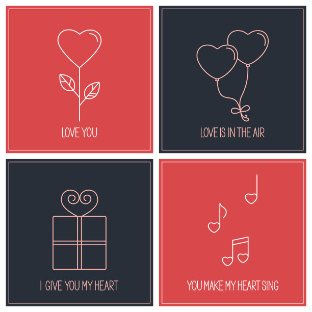 情人节卡片组图片下载