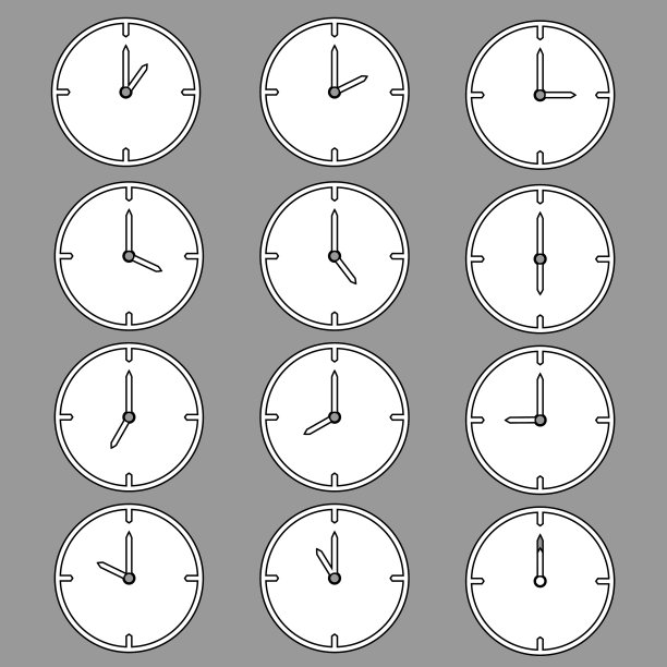 设置黑色细线时钟图标灰色图片下载