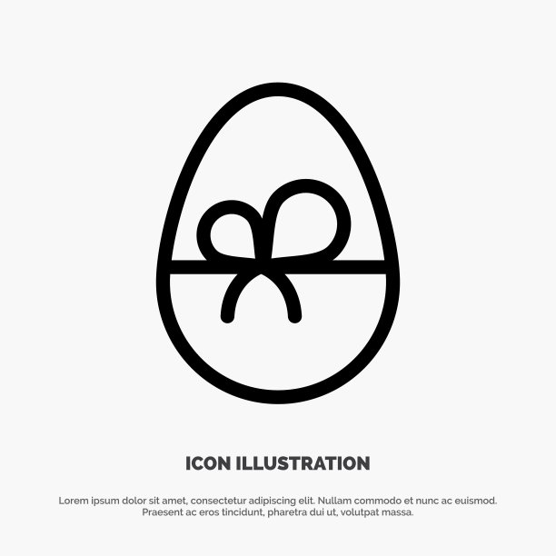 彩蛋礼物复活节自然线图标图片下载