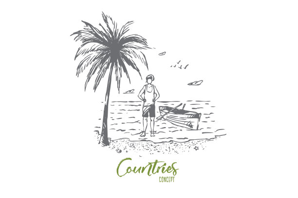 海滩澳大利亚夏季海洋度假概念图片下载