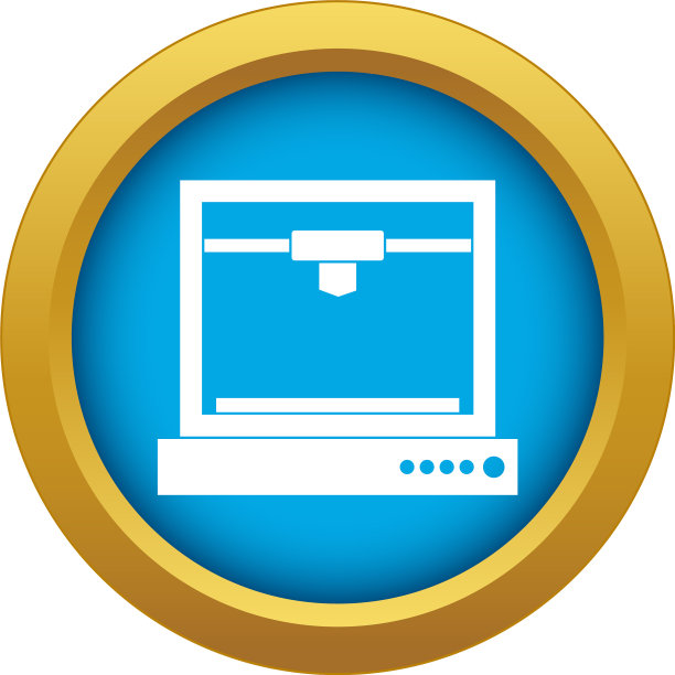 3d打印机模型图标蓝色隔离图片下载