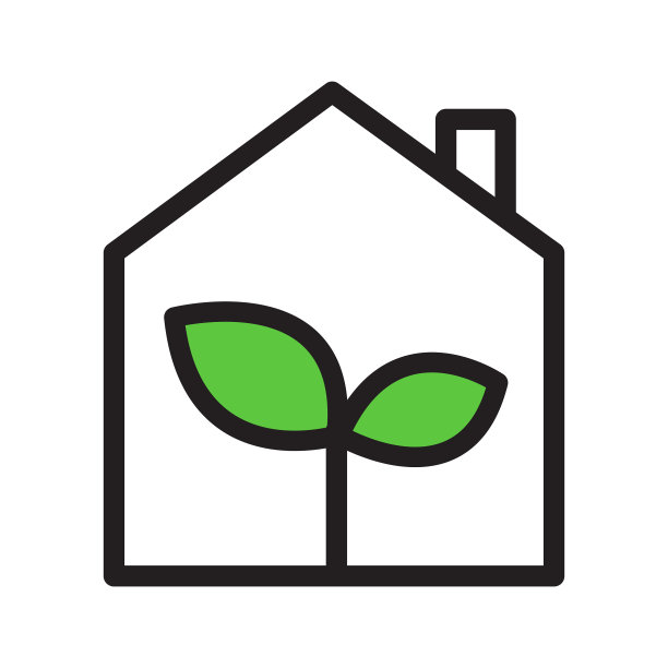 生态绿屋简单的轮廓图标黑色与图片下载