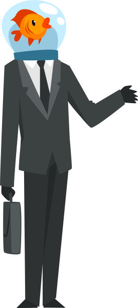 鱼头商人穿着西装图片下载