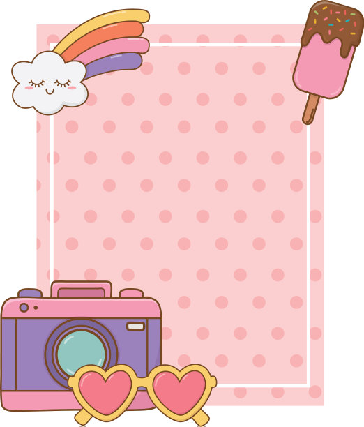 照相机和心形太阳镜框架图片下载