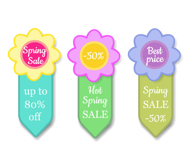 一套春季销售标签-价格标签图片下载