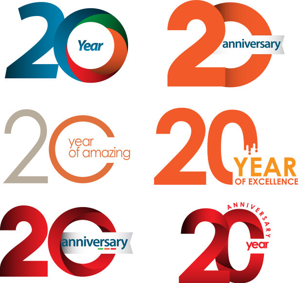 20周年纪念套装模板设计图片下载