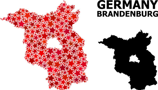 勃兰登堡州红星图案地图图片下载