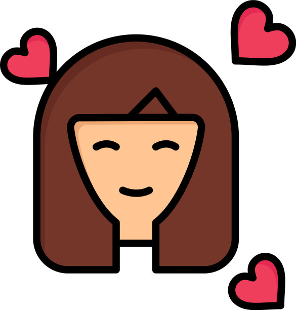 女孩人女人头像女人平面颜色图标图片下载