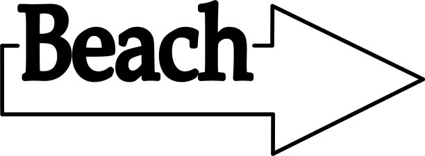 海滩图标箭头指针线图片下载