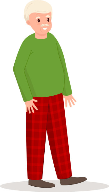 憨态可掬的爷爷，满头白发，红着头图片下载