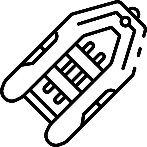 橡胶船图标轮廓风格图片下载