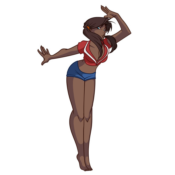 黑头发的辣妹正踮着脚尖图片下载