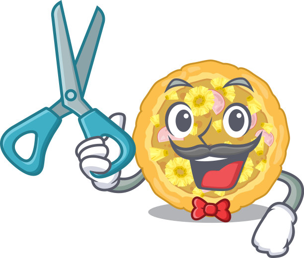 夏威夷披萨孤立的性格图片下载