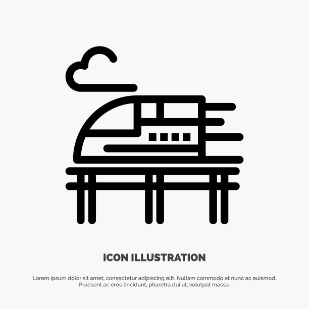 高铁高速运输线路图标图片下载