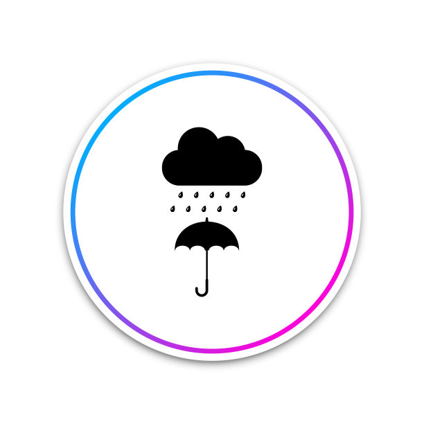 雨伞图标上带雨滴的云图片下载