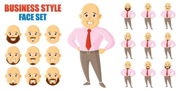 商人脸设定卡通人物图片下载
