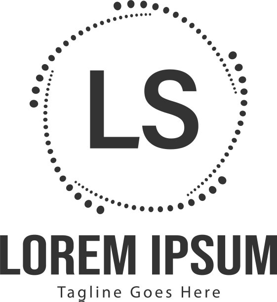 带有现代框架的LS标志模板图片下载