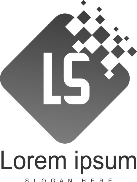 带有现代框架的LS标志模板图片下载