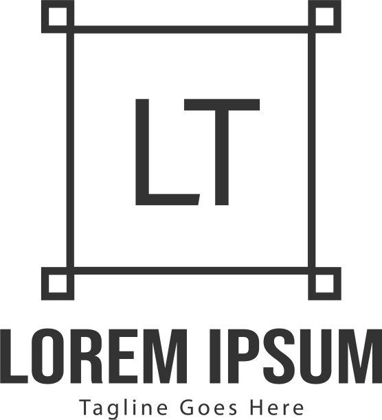 带有现代框架的字母LT logo模板图片下载