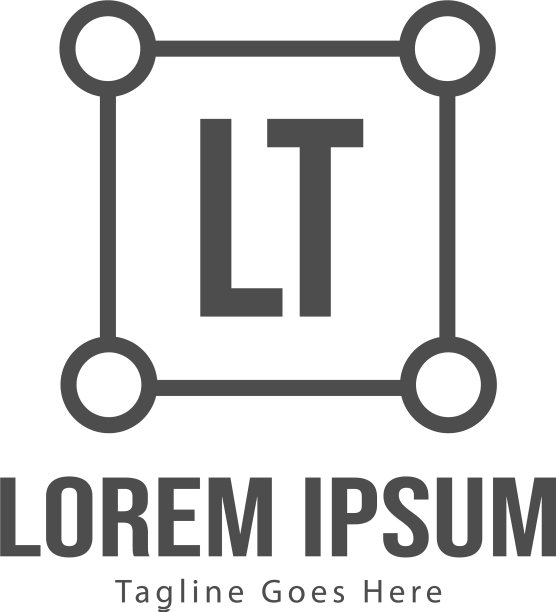 带有现代框架的字母LT logo模板图片下载