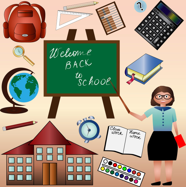 一个set return to school teacher计算器图片下载