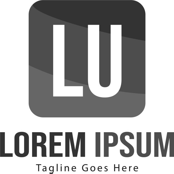 具有现代框架的LU首字母标志模板图片下载