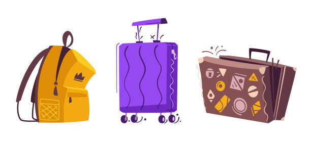 旅行卡通行李套装图片下载