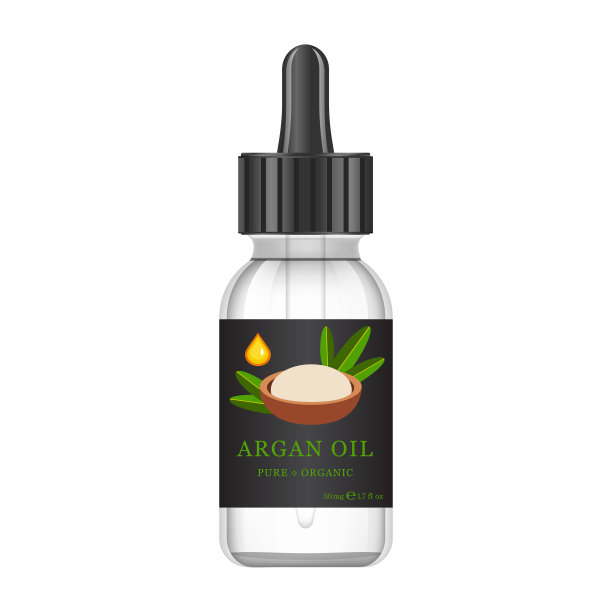 现实的白色玻璃瓶与摩洛哥坚果提取物图片下载