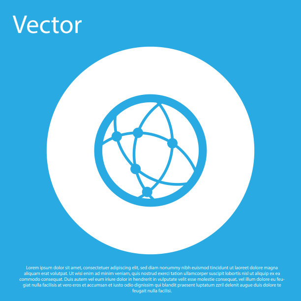 蓝色全球科技或社交网络图标图片下载