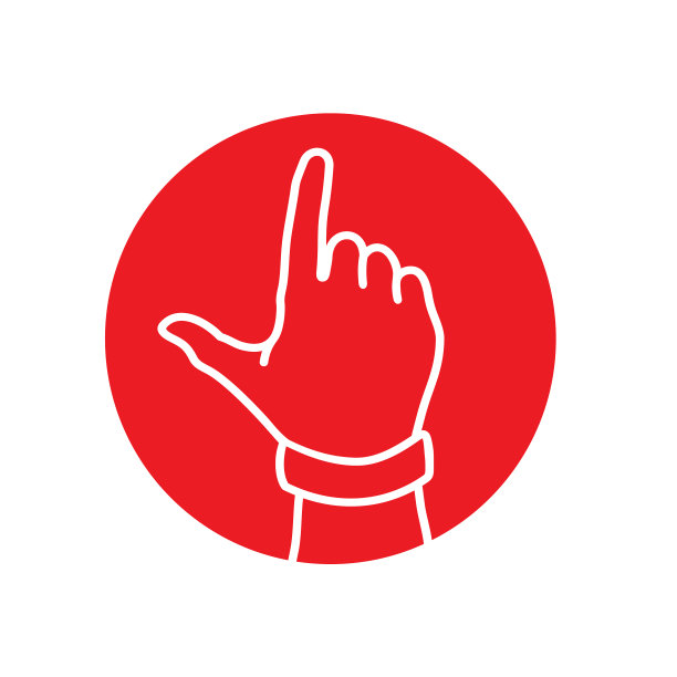 1号或字母j的手势图标图片下载