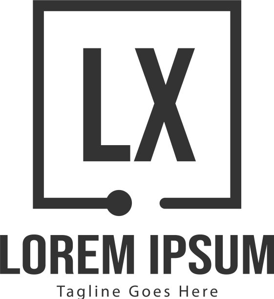 首字母LX现代框架标志模板图片下载