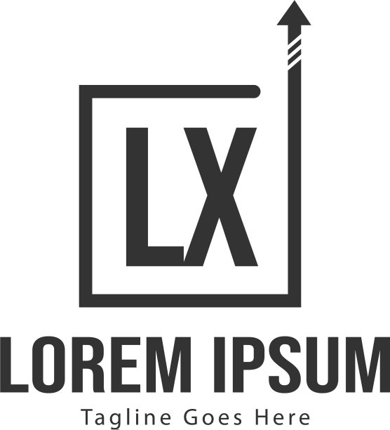 首字母LX现代框架标志模板图片下载