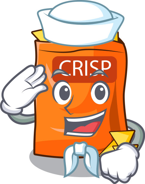 水手零食条上的卡通薯条图片下载